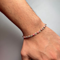 Mey Atelier Quavo Silver & Pink – Unisex Bileklik