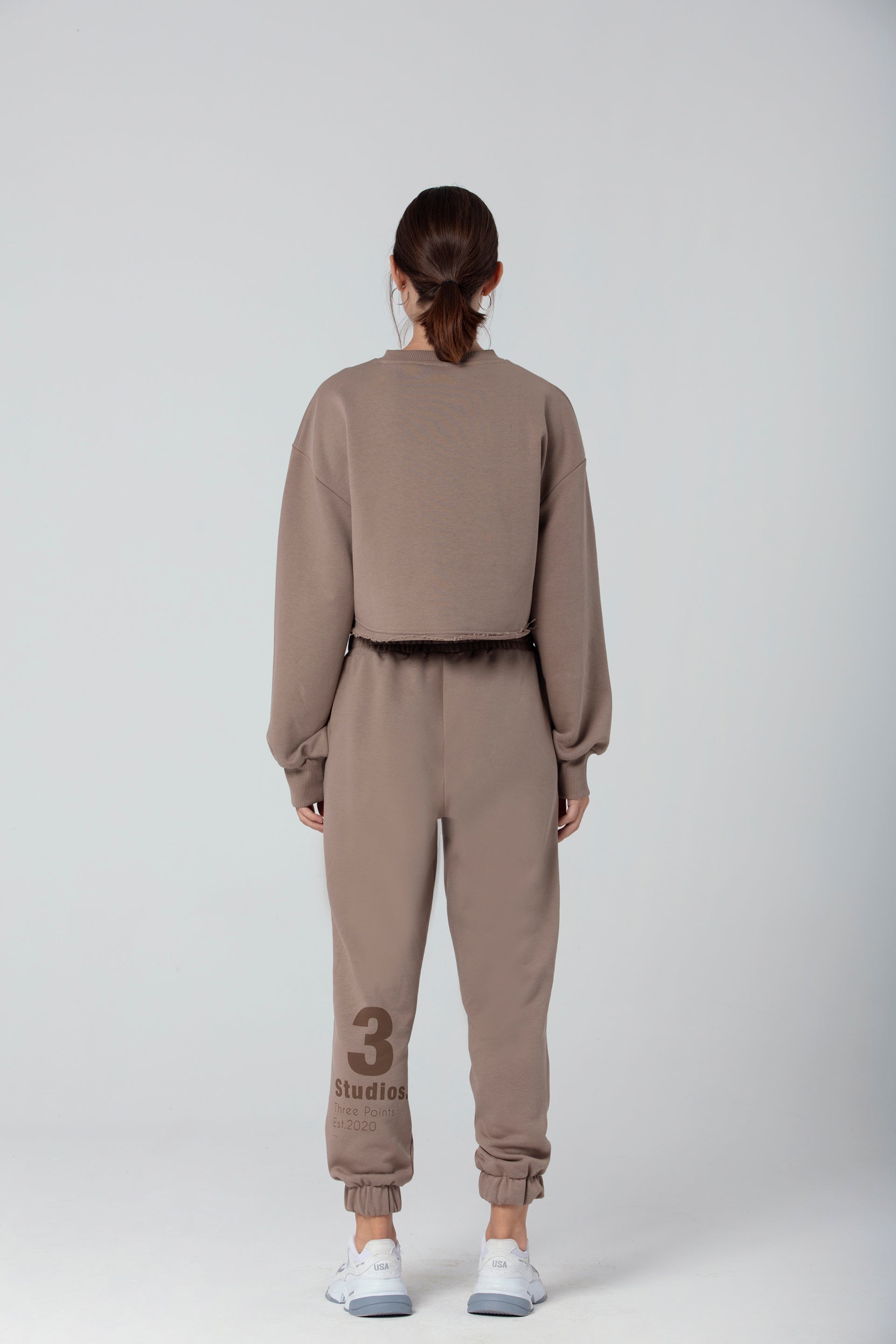 Wear Three Points Kahverengi Jolie Crop Sweatshirt