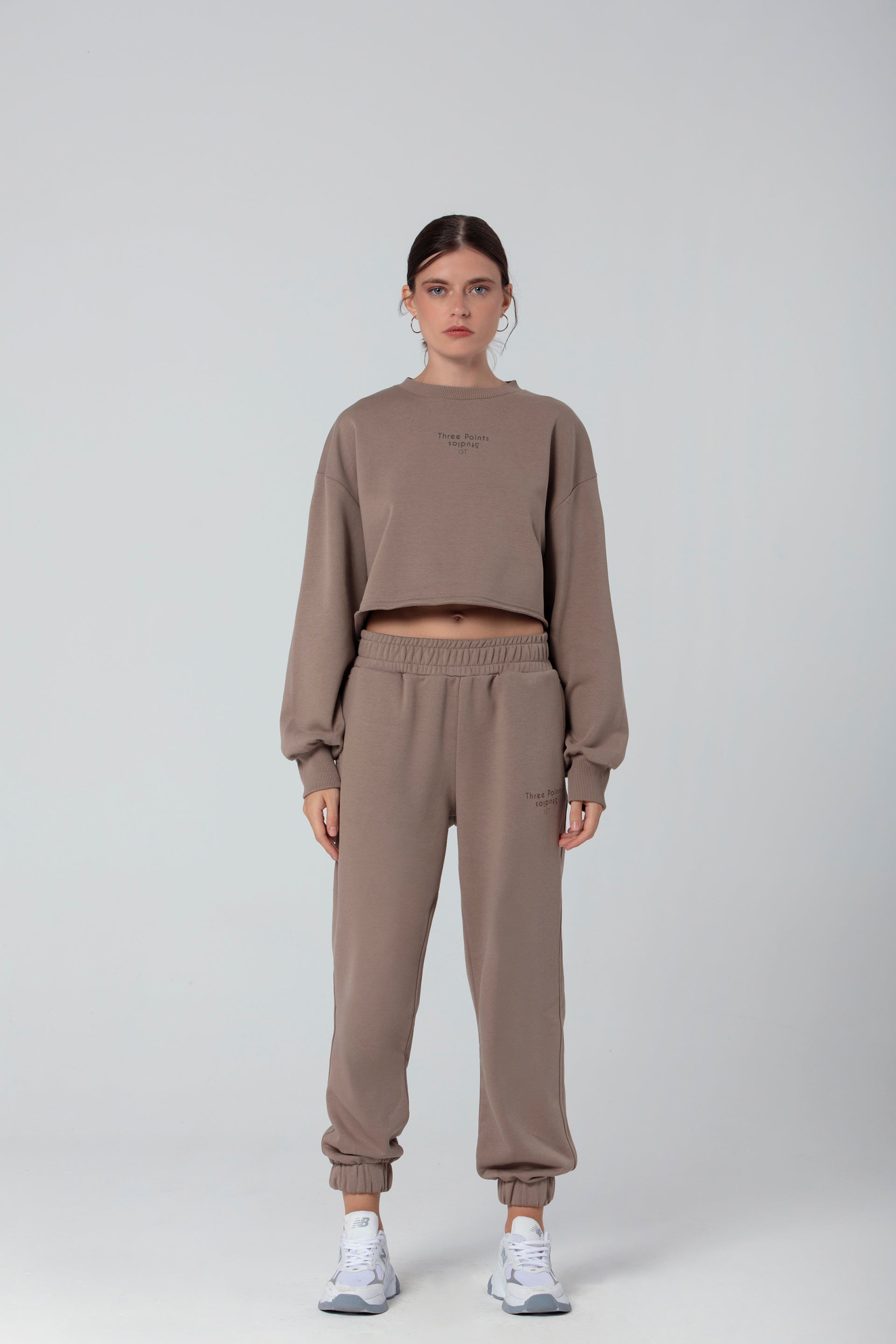 Wear Three Points Kahverengi Jolie Crop Sweatshirt