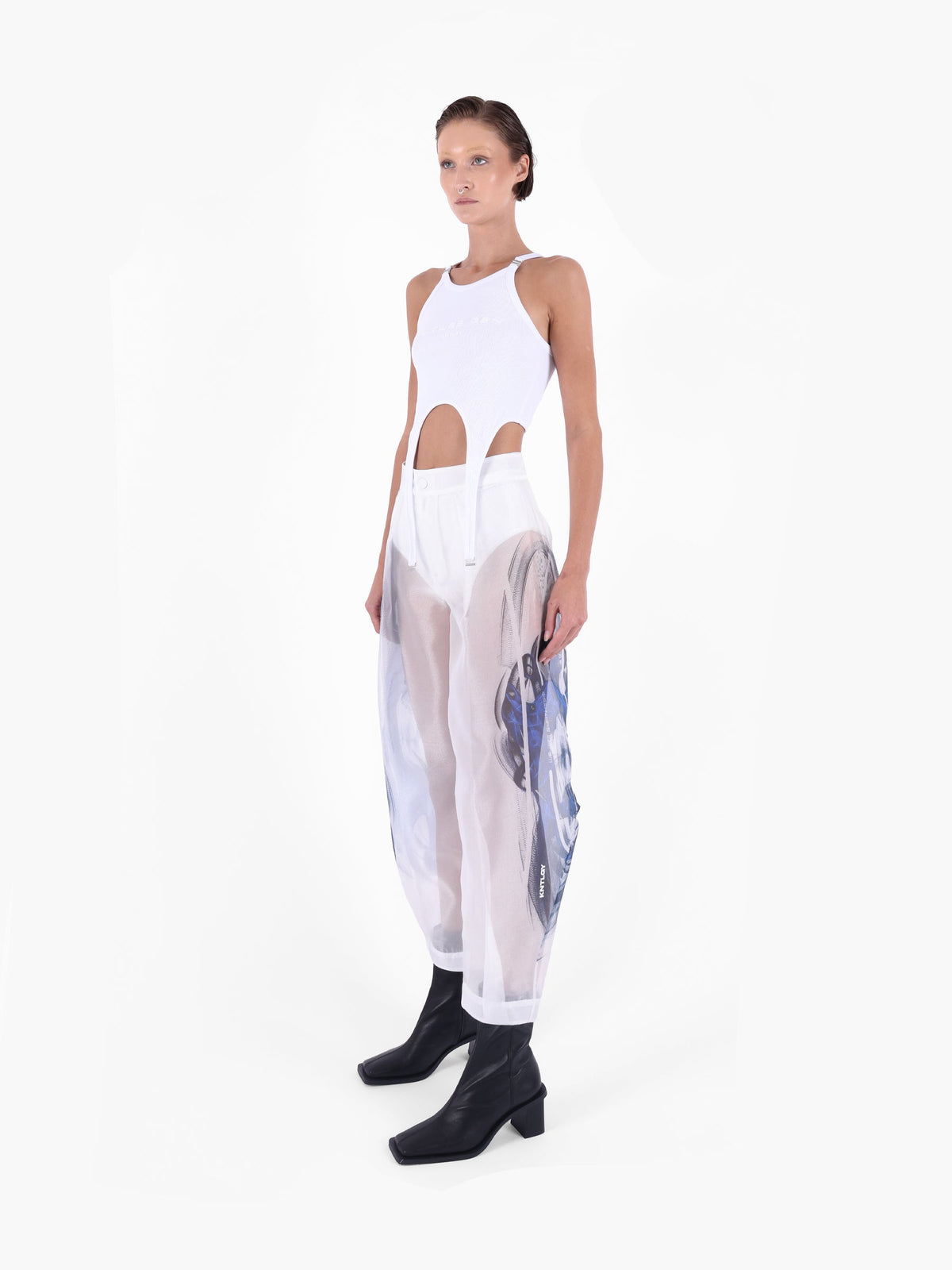 Knitology-TR KNTLGY White Halter Neck Tişört