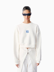 Knitology KNTLGY Everyday White Cropped Sweatshirt