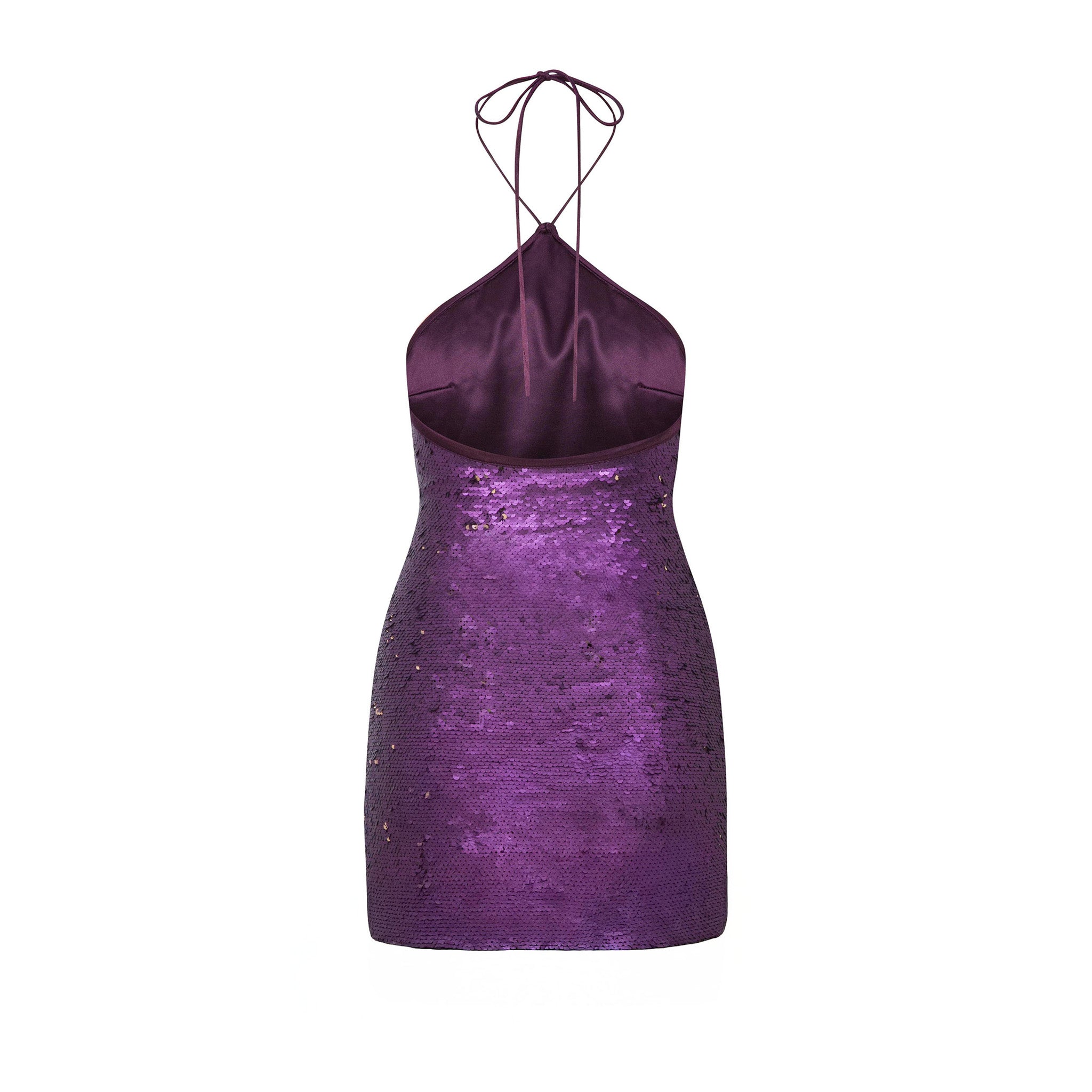 Esra Adıgüzel Nia – Double Sided Sequin Halter Neck Stone Detailed Dress