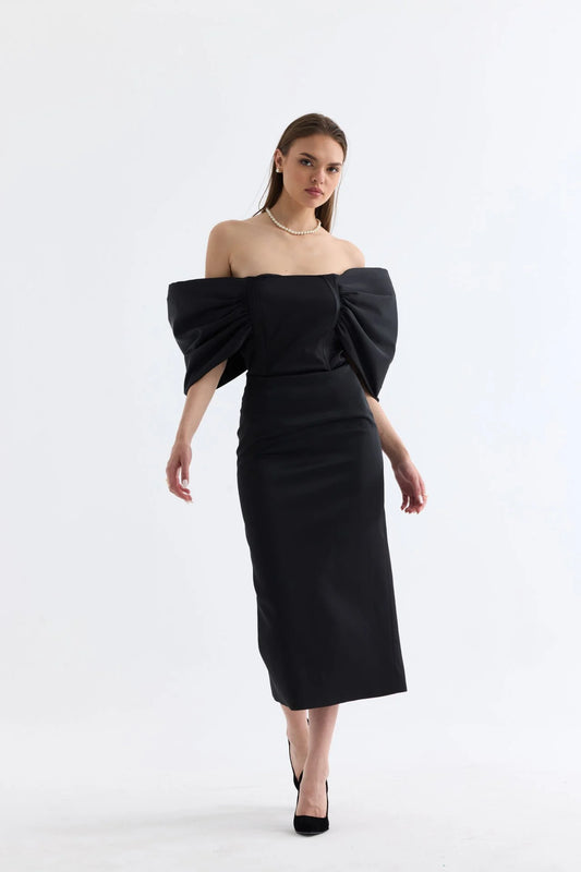 Manshet Rouge / Puffy Sleeve Design Evening Dresses