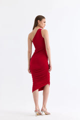 Manshet The Raven One Shoulder Midi Dress