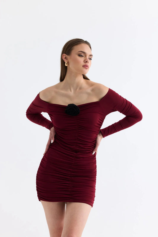 Manshet Verve Boat Neck Mini Dress