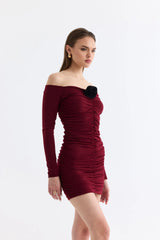 Manshet Verve Boat Neck Mini Dress