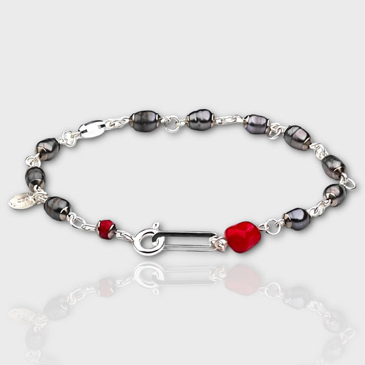 Mey Atelier Pearl & Coral & Silver – Unisex Bracelet