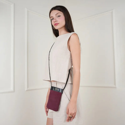 Atelier Galin Mila Phone Bag-Deep Red