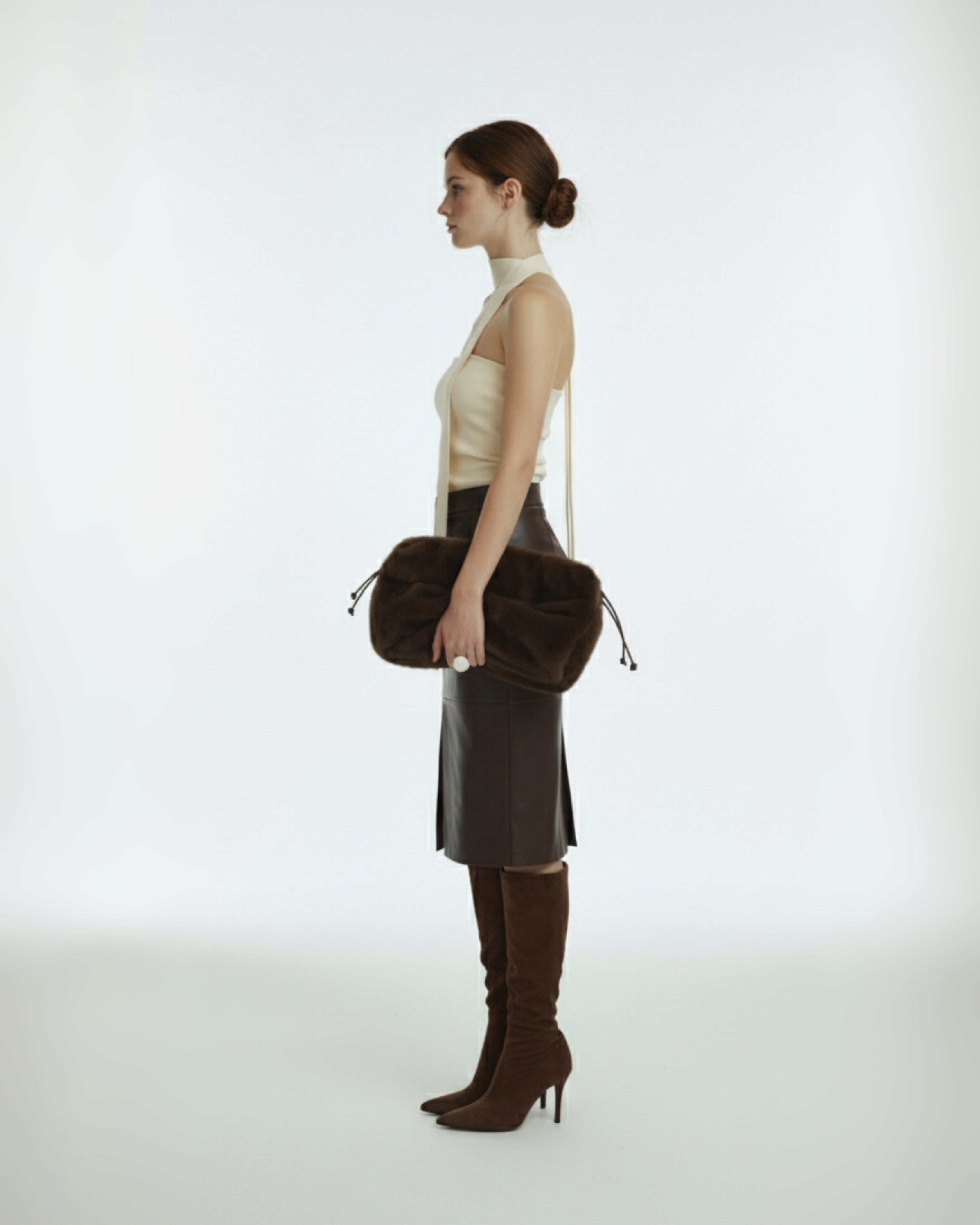 ROTCO OLERIA ECRU TOP – Knitwear Bustier with Tie Detail
