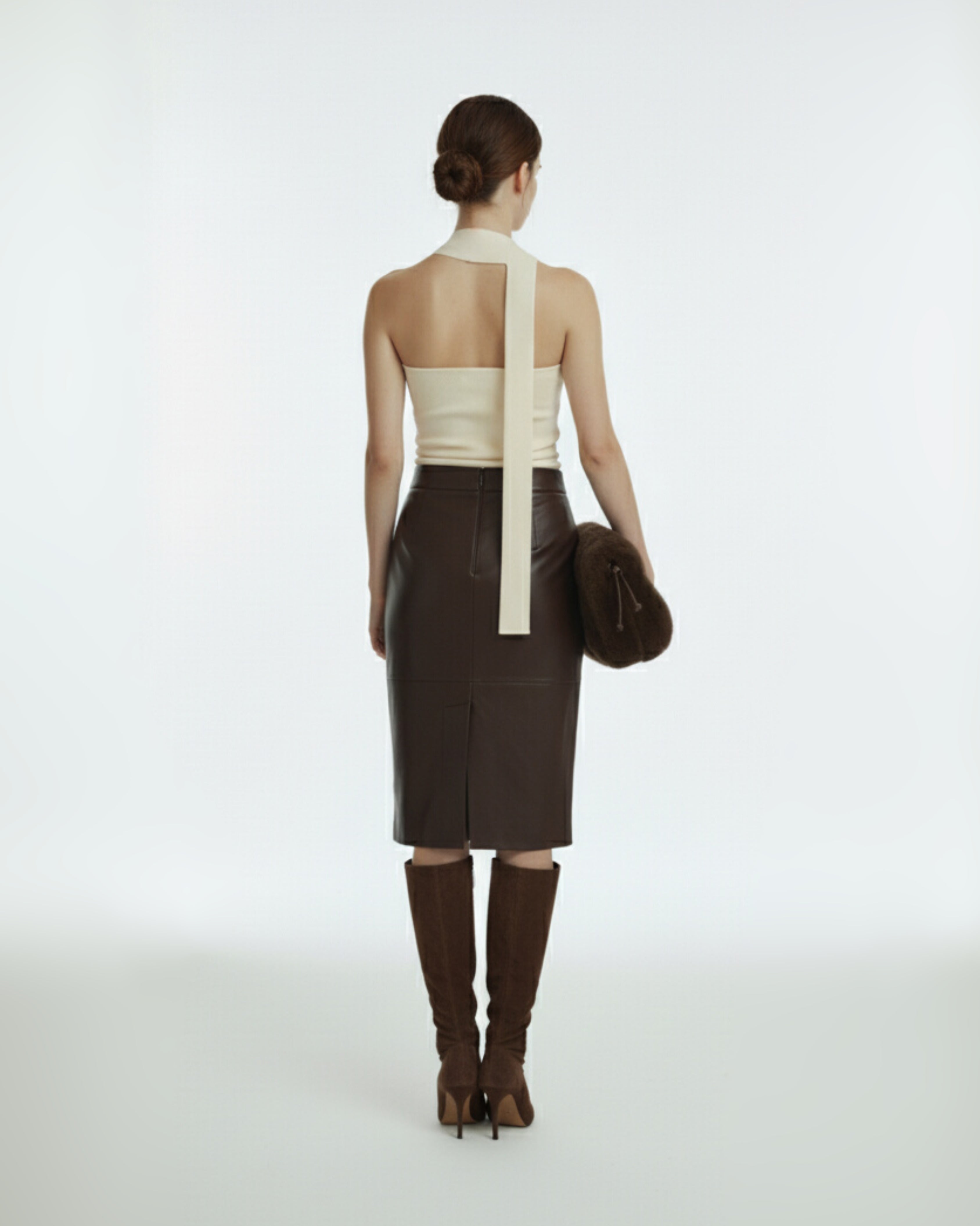ROTCO OLERIA ECRU TOP – Knitwear Bustier with Tie Detail