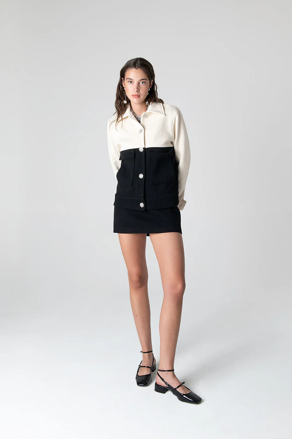 Peploum Anne Bouny Contrast Weaving Skirt