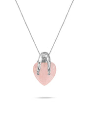 Piayuli Rose Quartz Lover Mini Necklace White Gold