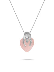 Piayuli Rose Quartz Lover Mini Necklace White Gold