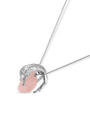 Piayuli Rose Quartz Lover Mini Necklace White Gold