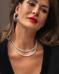 SooSilkyGems ROUND STONES CLASSIC TENNIS NECKLACE