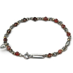 Mey Atelier Quavo Oxide Silver & Burgundy – Unisex Bracelet