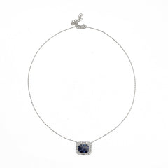 SooSilkyGems BAGUETTE SAPPHIRE CHAIN NECKLACE