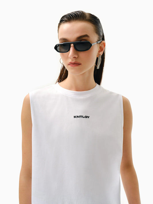 Knitology KNTLGY White Zero Sleeve T-shirt