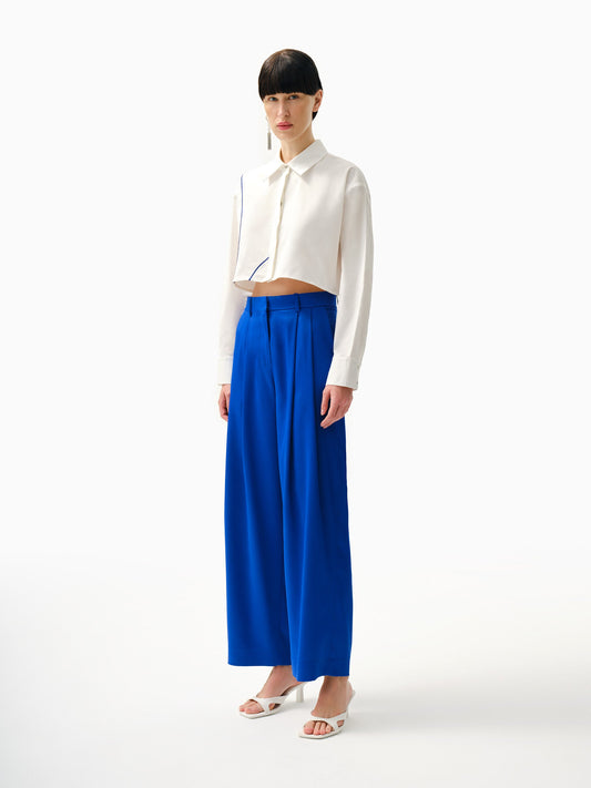 Knitology KNTLGY Cyber Blue Satin Precision Trousers