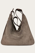 Matriarqe Nova Large Shoulder Bag in Suede - Mocha Brown