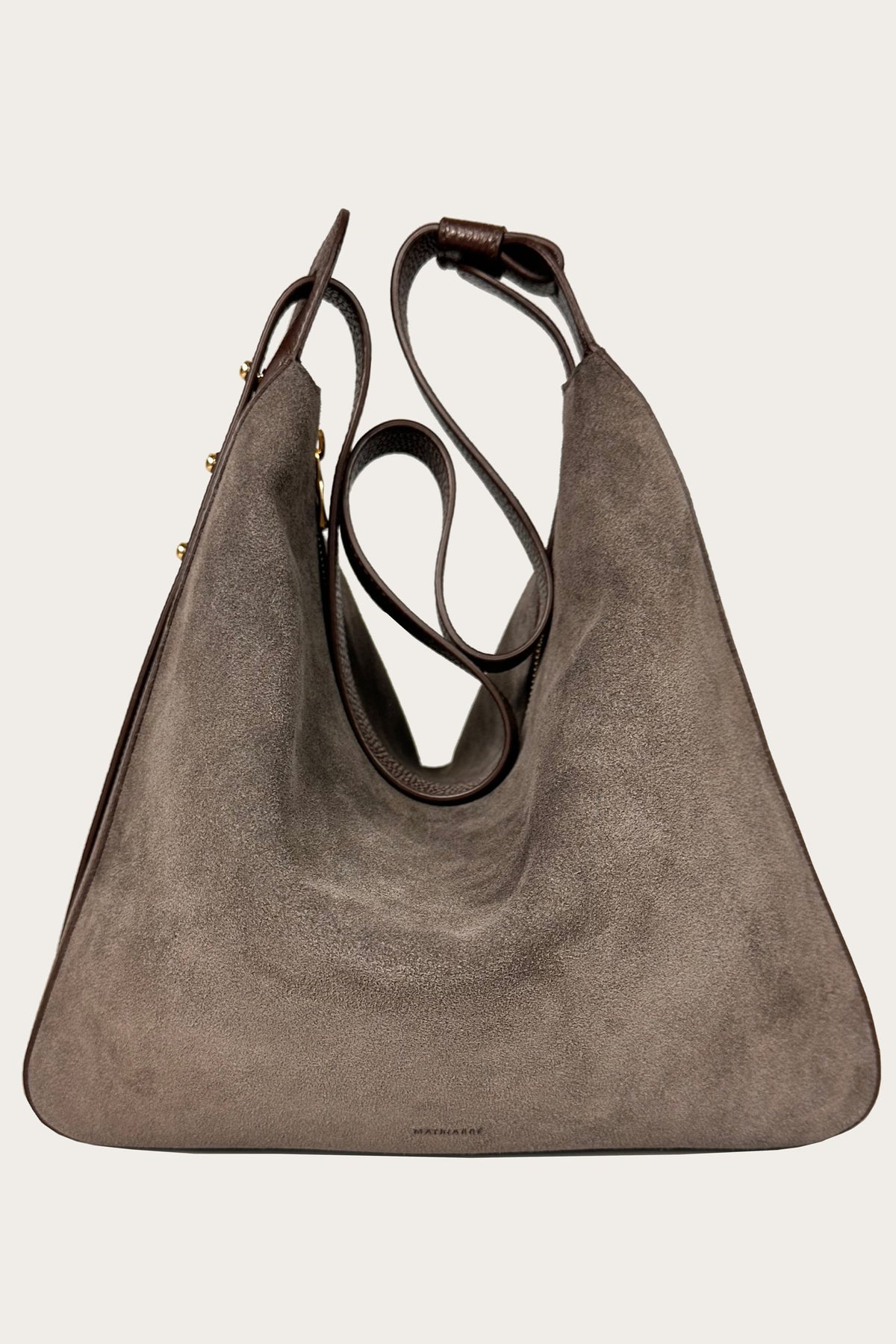Matriarqe Nova Large Shoulder Bag in Suede - Mocha Brown