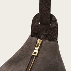 Matriarqe Nova Large Shoulder Bag in Suede - Mocha Brown
