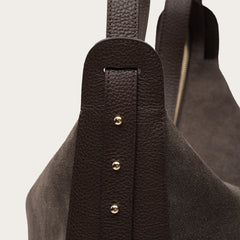 Matriarqe Nova Large Shoulder Bag in Suede - Mocha Brown