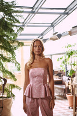 Sadie and Dione Victoria Peplum Bustier in Summer Pink