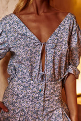 Sadie and Dione Rosaline Tie Top in Arley Blue