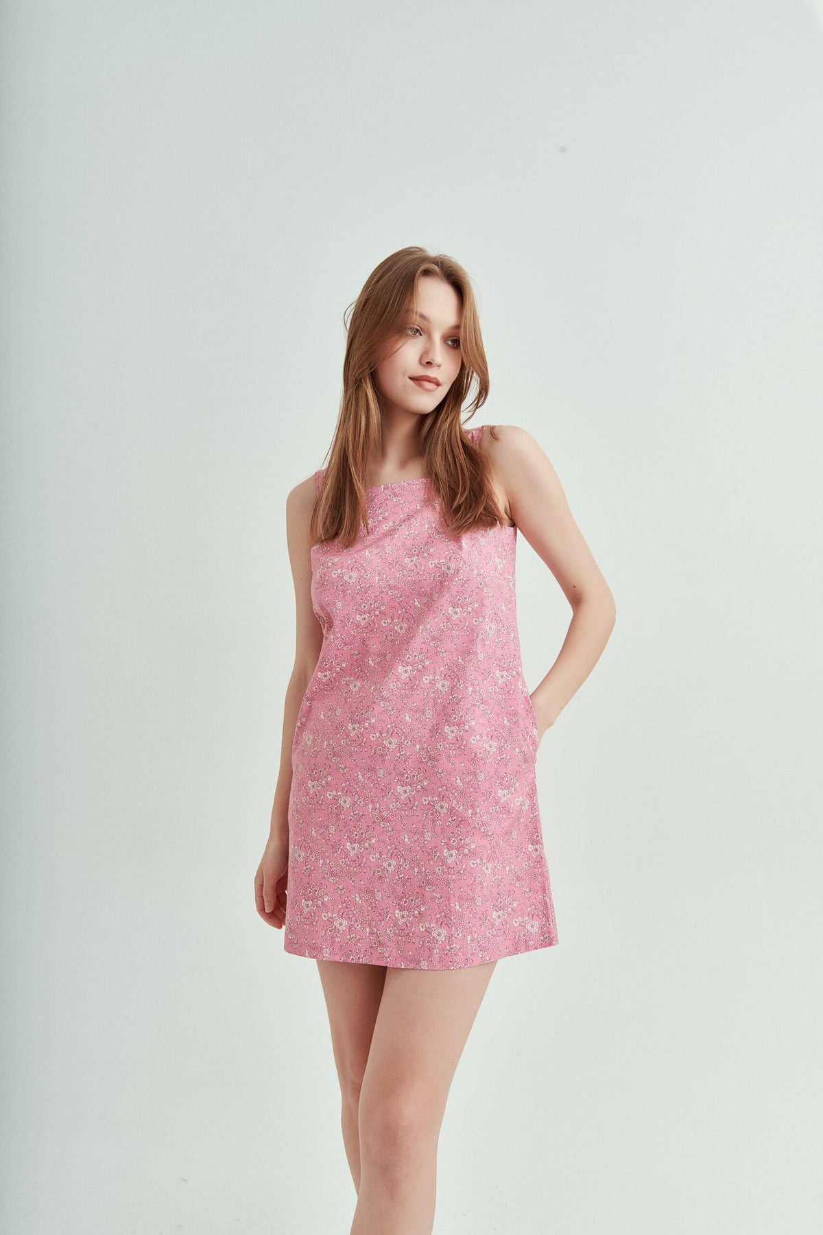 Sadie and Dione The Lara Mini Shift Elbise in Summer Pink