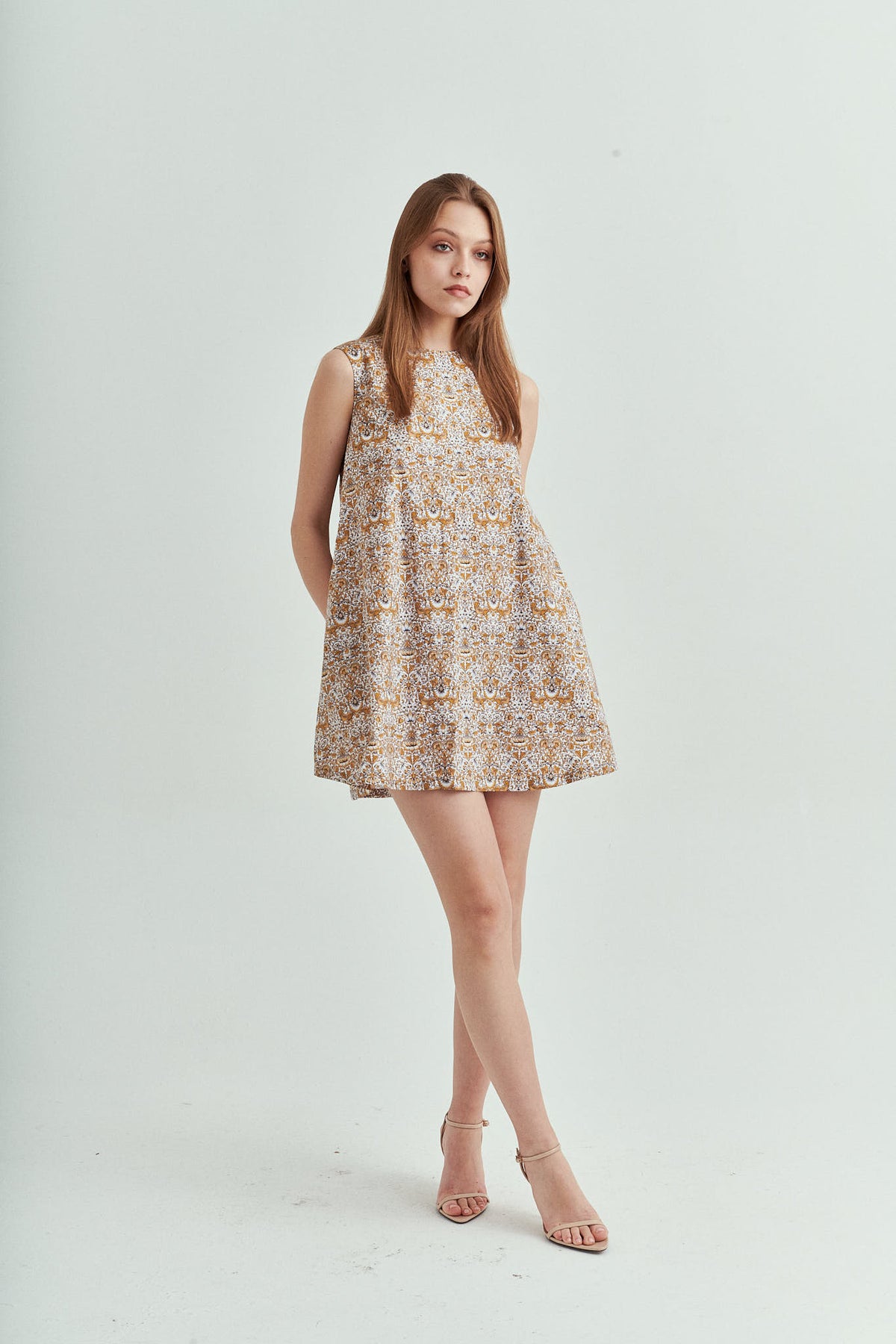 Sadie and Dione The Rhode Elbise in Tulip Gold