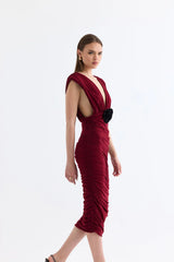 Manshet The Velvet Low-Cut Midi Dress