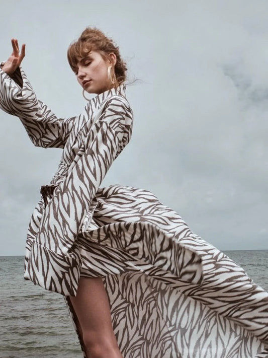 Two's Touch Kate Kimono Dress Zebra