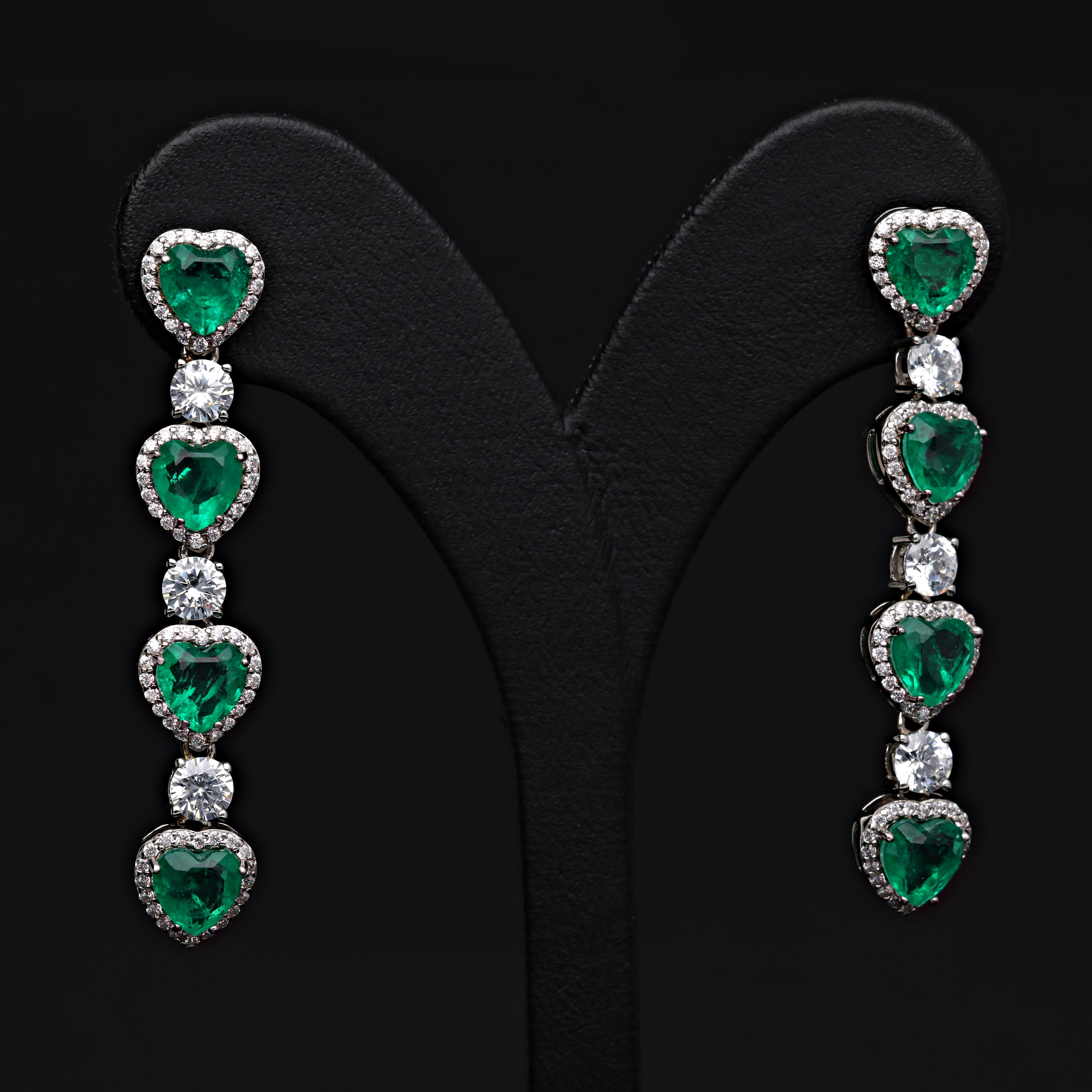 SooSilkyGems HEARTS DROP EARRINGS