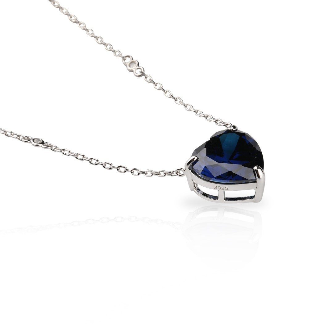 SooSilkyGems COLOR HEART SOLITAIRE CHAIN NECKLACE