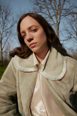 WAYT Aurora Sequined Faux Fur Coat