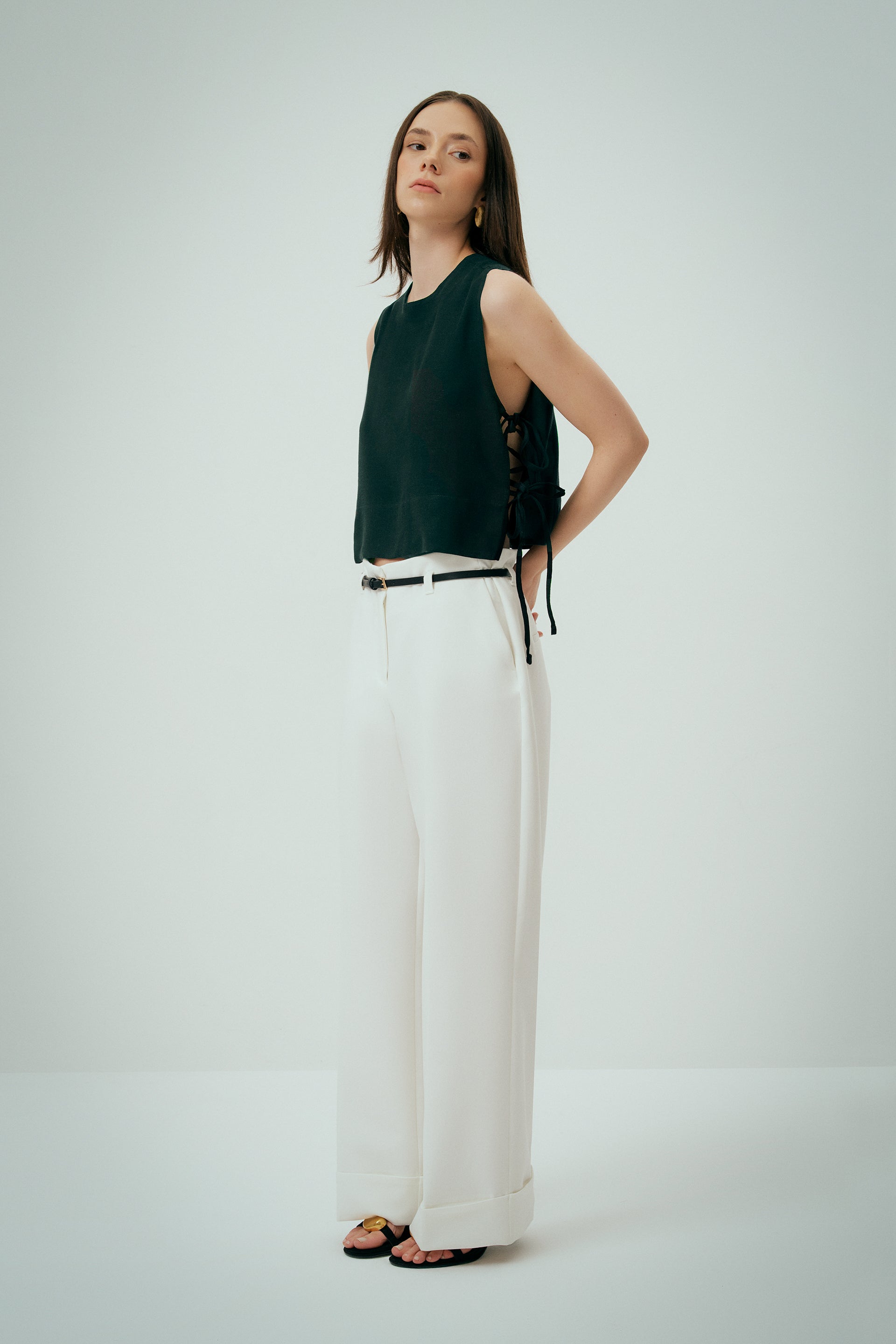 Wear Three Points Black Luna Linen Top
