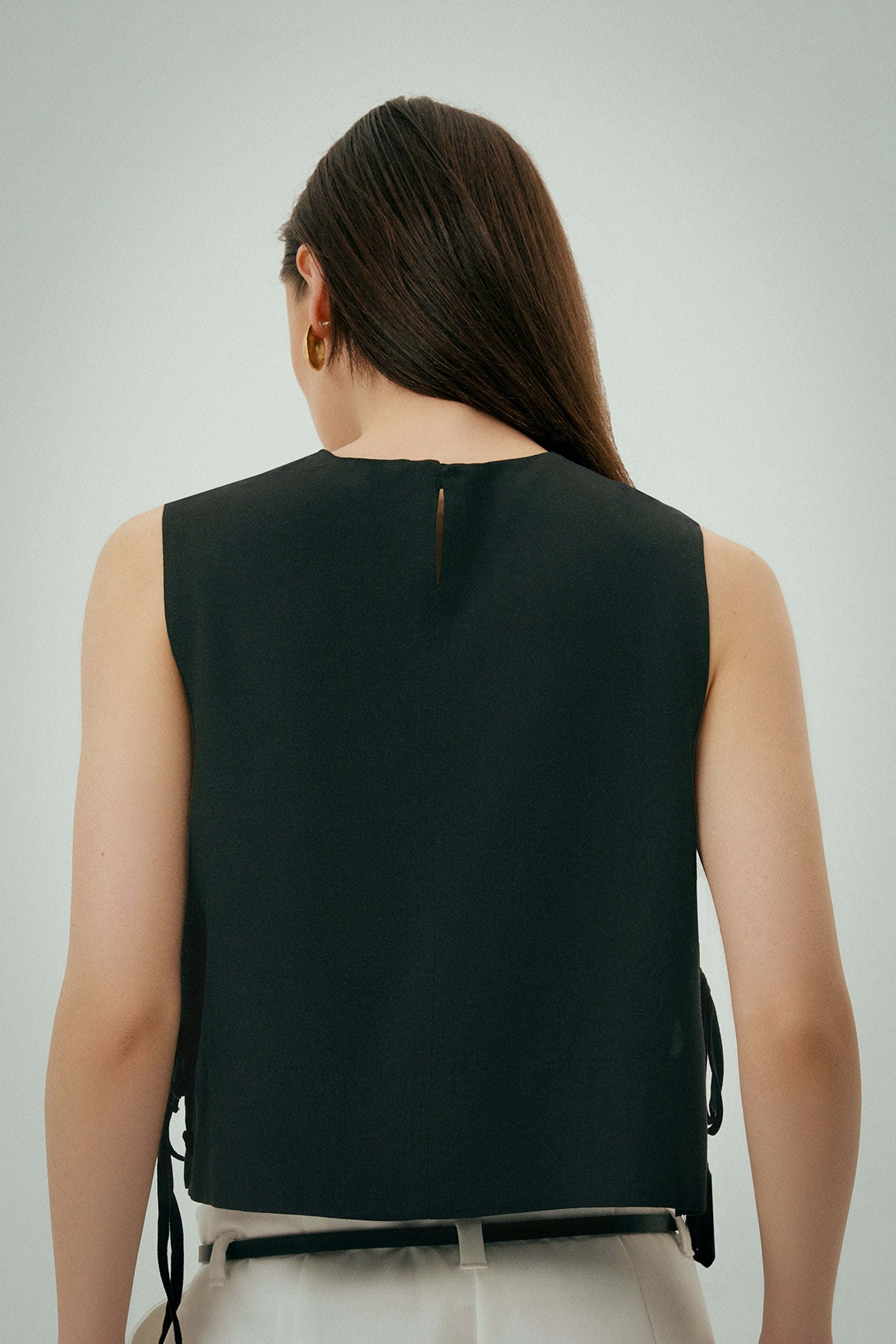 Wear Three Points Black Luna Linen Top
