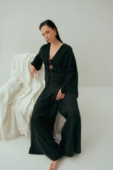 Wear Three Points Black Glow Linen Shirt