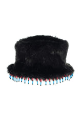 Wayt Dallas Beaded Black Faux Fur Hat