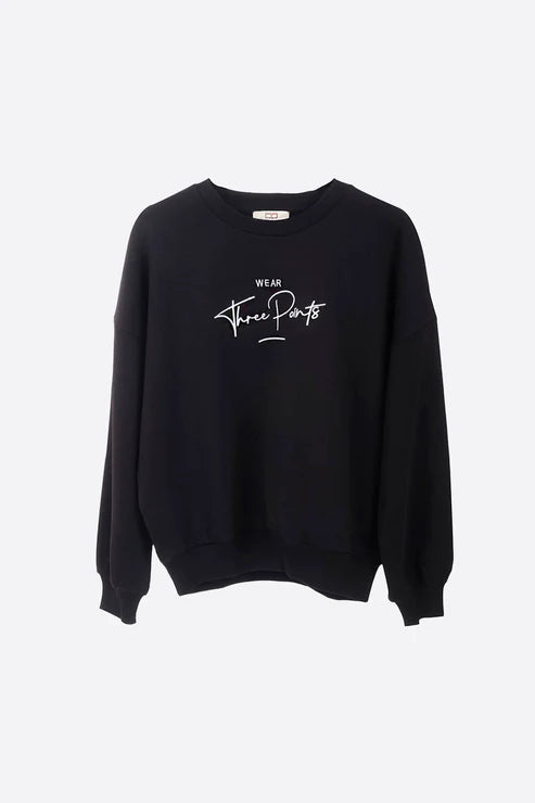 Wear Three Points Black Oversize Sweatshirt