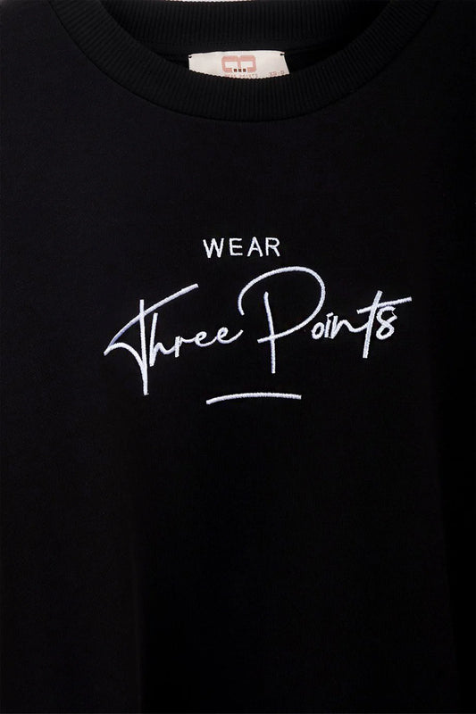 Wear Three Points Black Oversize Sweatshirt