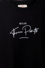 Wear Three Points Black Oversize Sweatshirt