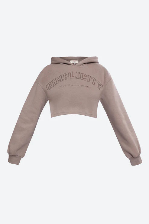 Wear Three Points Brown Simplicity Crop Sweatshirt