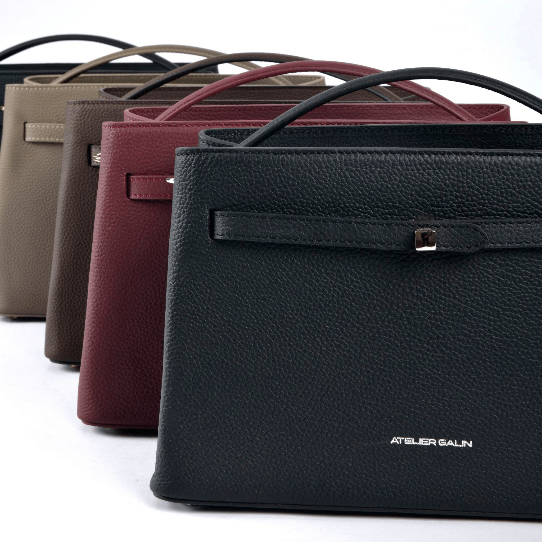 Atelier Galin Cube Lock Bag - Black & Silver