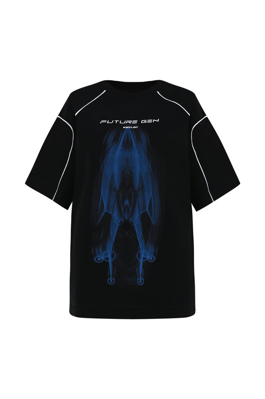 Knitology KNTLGY x EDK AI Baskılı Unisex Oversize T-Shirt