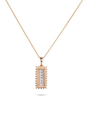 Chaseldor Alberta Zircon Stone Rose Gold Plated Women's Brass Necklace