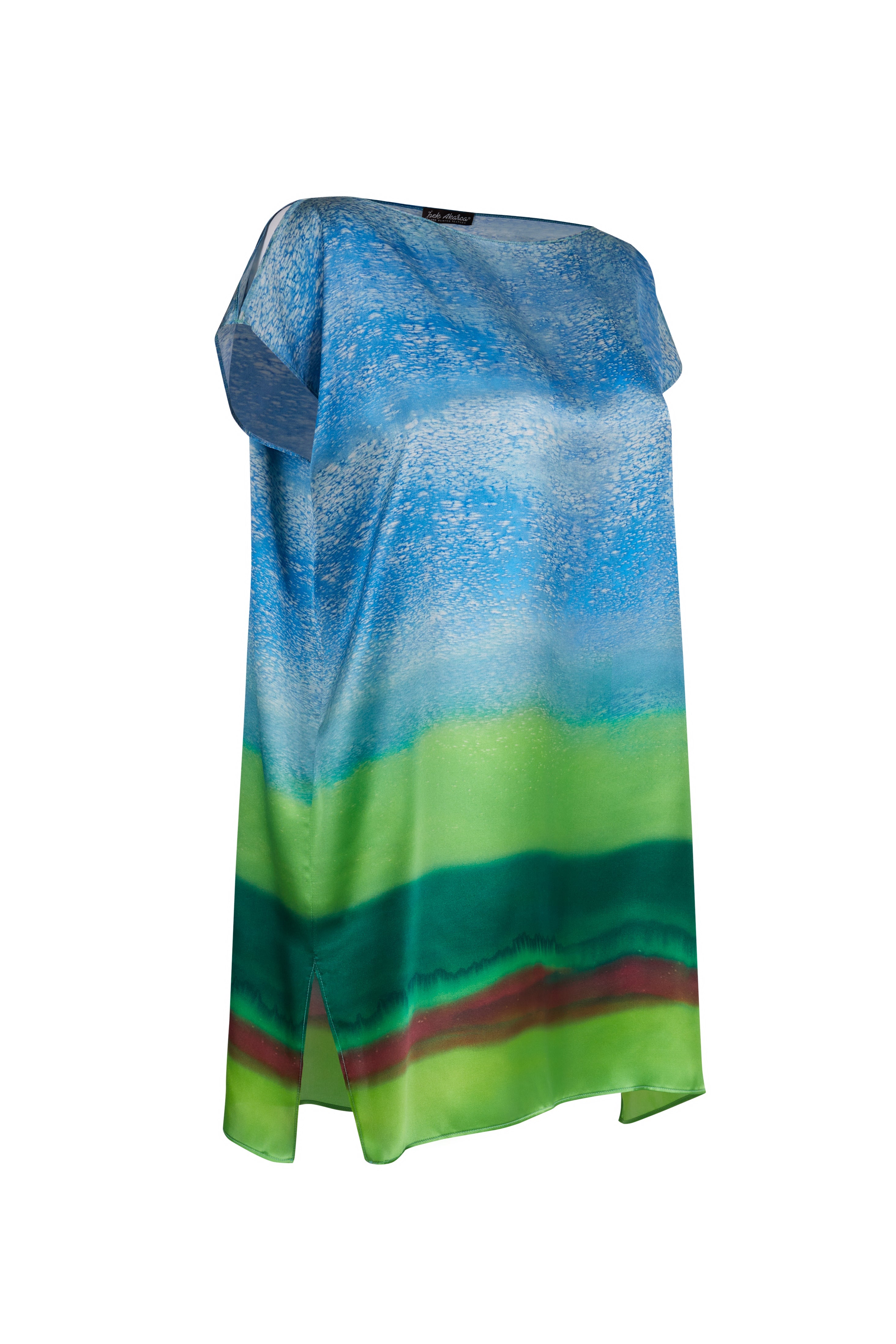 ipek akarca tr %100 Ipek Kısa Kaftan,Tunik Moss