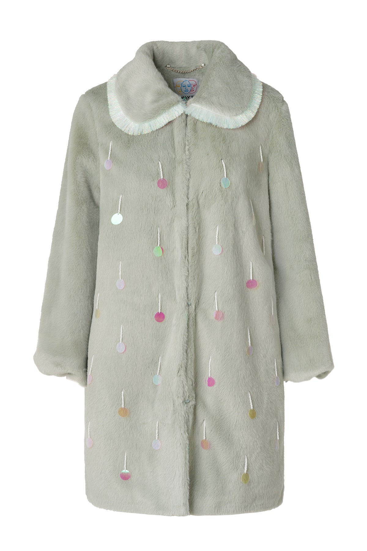 WAYT Aurora Sequined Faux Fur Coat