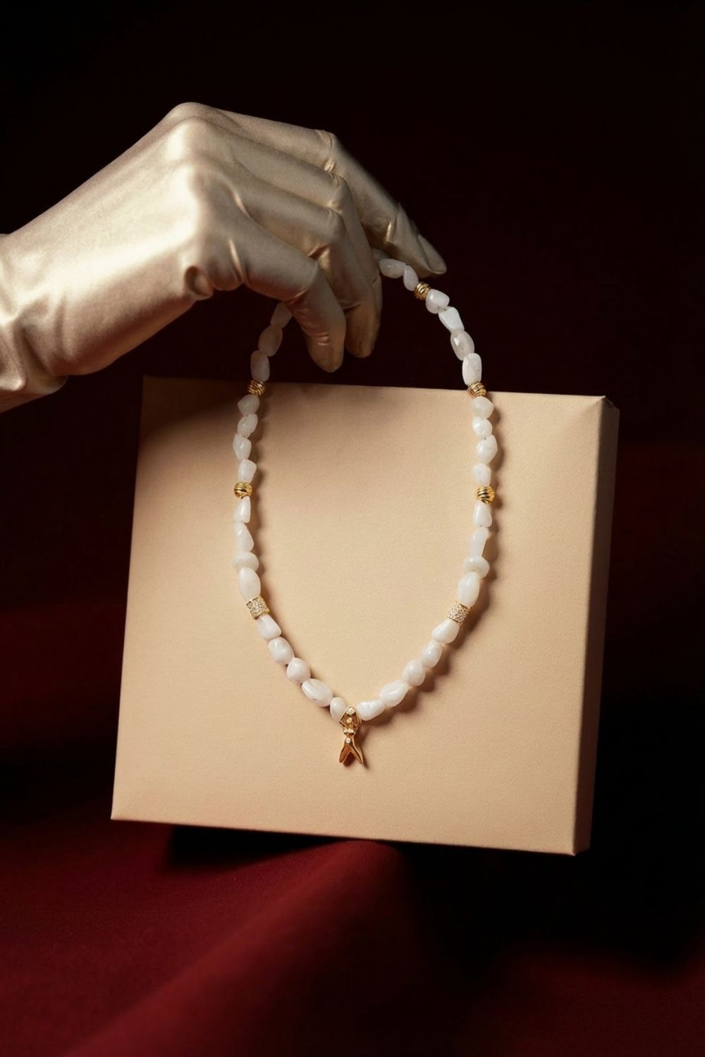 Pia Yuli High Jewelry Moonstone feminine energy necklace